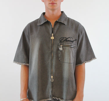 ECLIPSE GREY COLLARED TEE